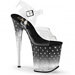 Sandale plateforme à strass noire STARDUST-808T
