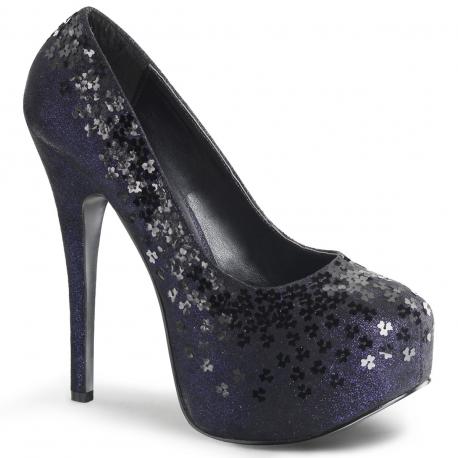 Escarpin strass à plateforme TEEZE-06SQ Noir