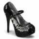 Escarpin plateforme à pailletes noir TEEZE-07SQ