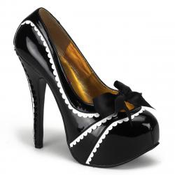 Escarpin plateforme noir et blanc TEEZE-14