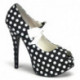Escarpin plateforme noir à petits poids blanc TEEZE-25