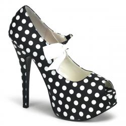 Escarpin plateforme noir à petits poids blanc TEEZE-25