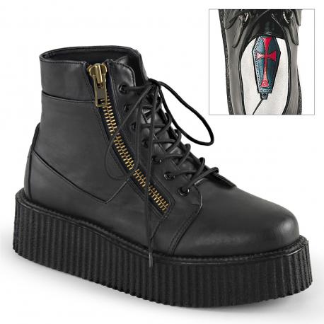 Boots creepers montante noire mat Demonia homme