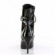 Bottines / boots à talon de 10 cm pour femme noires vernies à lacets grande pointure du 36 au 46