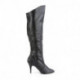 Cuissardes / genouillère femme noires en cuir à talon aiguille