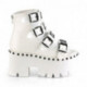 Bottines plateforme gothiques blanches à gros talon de Demonia Cult