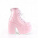 Bottines Gothique Holographiques Rose à Plateforme Demonia Camel-203
