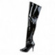 Cuissardes vinyl noires vernis talon aiguille 10 cm Pleaser Shoes