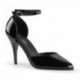 Escarpin ouvert Noir vernis talon aiguille 10 cm