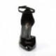 Escarpin ouvert Noir vernis talon aiguille 10 cm