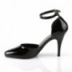 Escarpin ouvert Noir vernis talon aiguille 10 cm
