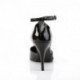 Escarpin ouvert Noir vernis talon aiguille 10 cm