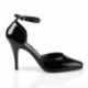 Escarpin ouvert Noir vernis talon aiguille 10 cm