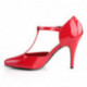 Escarpin talon aiguille 10 cm rouge vernis d'Orsay