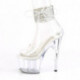 Chaussure Pole Exotic haut talon transparente et bride cheville strass | Pleaser