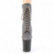 Bottines de pole dance aspect daim gris à talon aiguille 20 cm, lacet et plateforme haute Pleaser