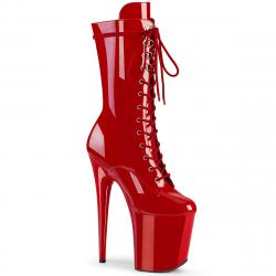 bottine pole dance rouge talon 20 cm Pleaser FLAM1050/R/M