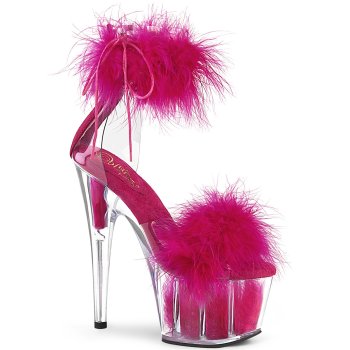 Sandale spectacle plumes marabout fuchsia 18cm - ADO724F - CLePied