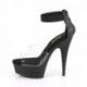 Chaussure Pole dance transparente et noire à talon 15 cm à bride cheville élastique | Pleaser