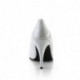 Escarpin blanc verni à talon aiguille 10 cm grande taille du 34 1/2 au 47