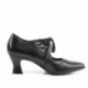 chaussure victorienne noire à lacet et talon bobine femme