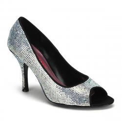 Escarpin de soirée incrusté de strass avec talon aiguille de 9 cm 