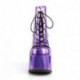 Bottine gothique violet iridescent à gros talon chunky et plateforme à lacets | DemoniaCult femme