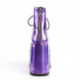 Bottine gothique violet iridescent à gros talon chunky et plateforme à lacets | DemoniaCult femme