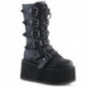 Bottes gothique unisexe noire avec fermeture multi-sangles et clous DemoniaCult