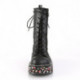 Chaussure DEMONIA noire avec semelle compensée à fleurs pour femme