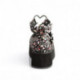Babies gothique compensée noire à fleurs avec anneaux en coeur sur bride | DemoniaCult