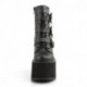 Bottines Plateforme Gothiques Noires à Boucles Chauve-Souris Demonia