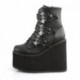 Bottines Plateforme Gothiques Noires à Boucles Chauve-Souris Demonia
