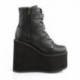 Bottines Plateforme Gothiques Noires à Boucles Chauve-Souris Demonia