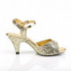Sandale dorée à paillettes petit talon