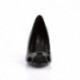 Escarpins noirs vernis talon moyen de 7 cm à bout ouvert