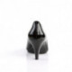 Escarpins noirs vernis talon moyen de 7 cm à bout ouvert