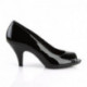 Escarpins noirs vernis talon moyen de 7 cm à bout ouvert