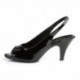 Escarpin talon moyen noir vernis à bride arrière et bout ouvert