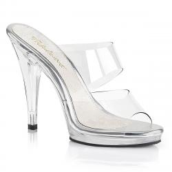 Mules talons aiguilles transparentes disponibles grande taille