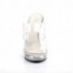 mule talon aiguille transparente a double bride