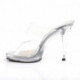 mule haut talon transparente a double bride