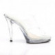 mule talon aiguille transparente a double bride