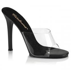 Mules a talon argentee et transparente incrustation strass DISCOUNT pas cher taille 37