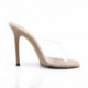 Mule a talon sexy beige et transparent