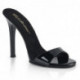 Mule a talon aiguille stiletto noire vernis