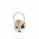 Escarpin crème verni bride arrière à talon moyen 7 cm
