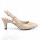 Escarpin crème arrière à talon moyen 7 cm grande taille