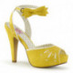 Chaussure vintage jaune à bride cheville et bout ouvert