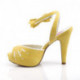 Chaussure vintage jaune à bride cheville et bout ouvert
